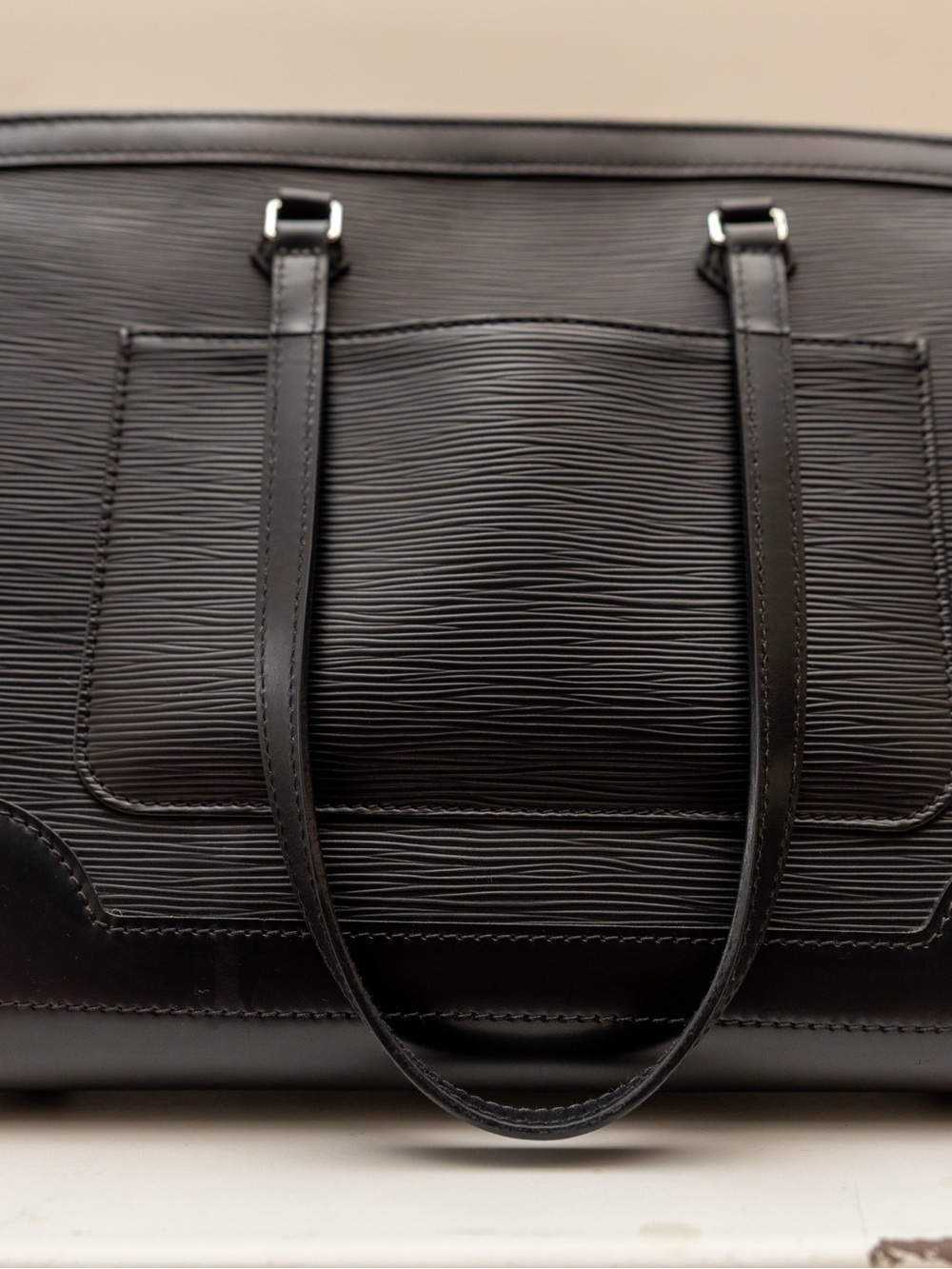 Louis Vuitton Black Shoulder Bag with Silver 
Hardware